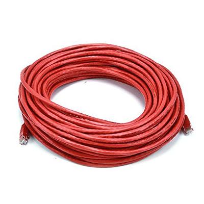 Monoprice 75FT 24AWG Cat6 550MHz UTP Ethernet Bare Copper Network Cable - Red