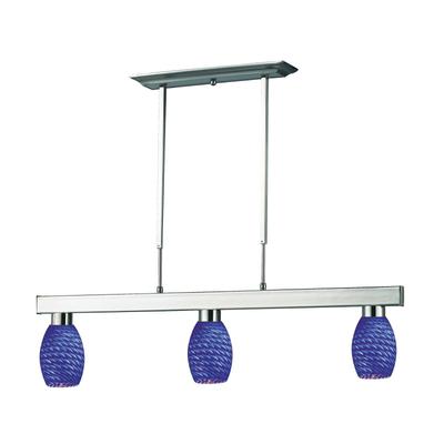 Z-Lite 152BN-131BLUE Brushed Nickel / Blue Glass Straight line and rectangular detailing defines