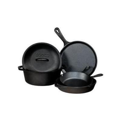 Lodge l5hs3 lodge logic cast iron 5-piece cookware set