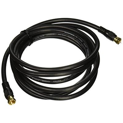Monoprice 106313 10-Feet RG6 Quad Shield CL2 Coaxial Cable with F Type Connector - Black