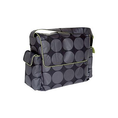 OiOi Diaper Messenger - Gray Dot / Lime