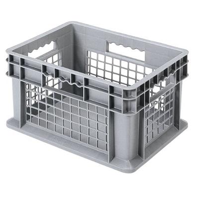 Akro-Mils 37278 16-Inch by 12-Inch by 8-Inch Straight Wall Container Tote with Mesh Sides and Solid